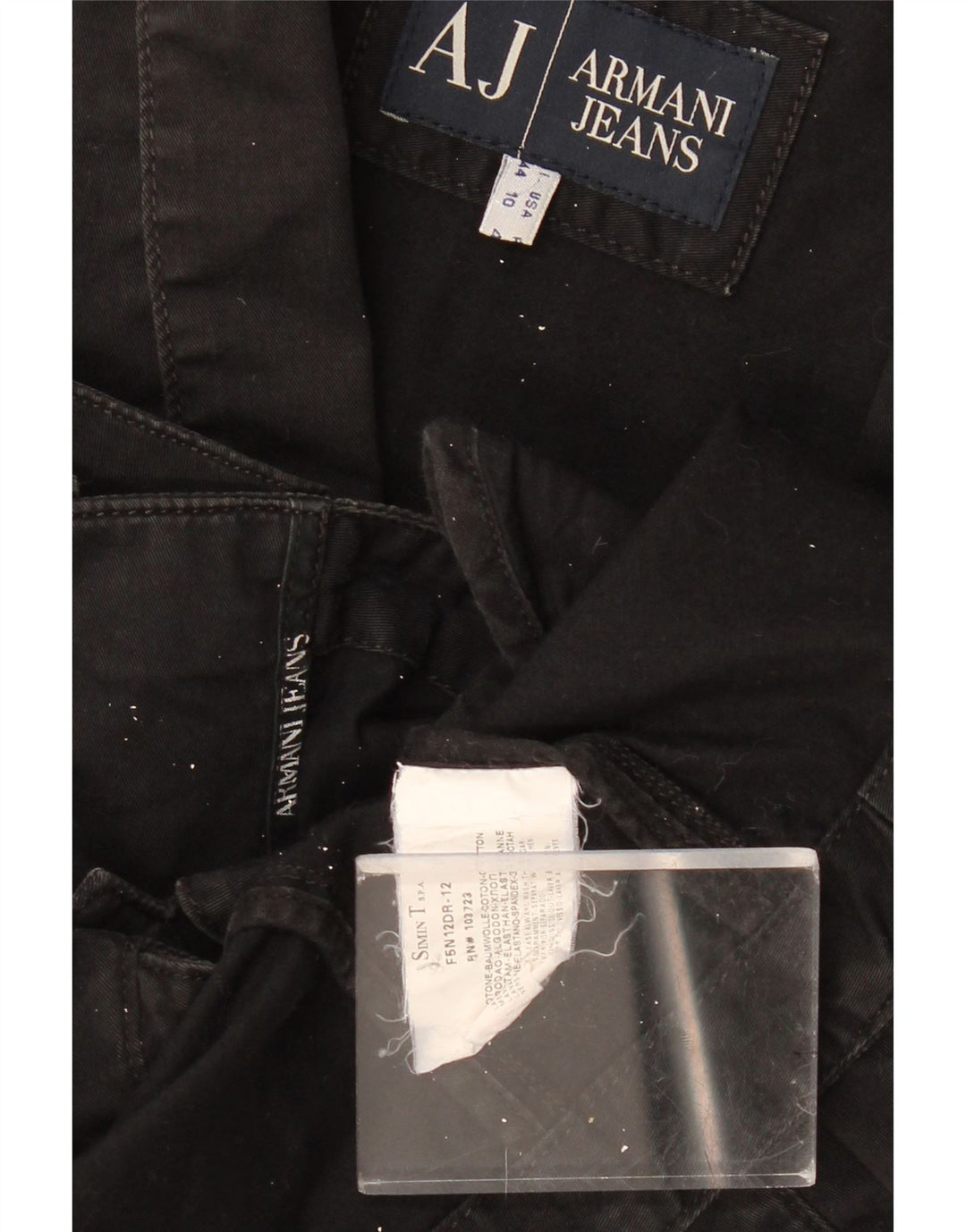 Jachetă Blazer Crop 3 Buttons pentru Damă Armani Jeans IT 44 Bumbac Negru Mediu