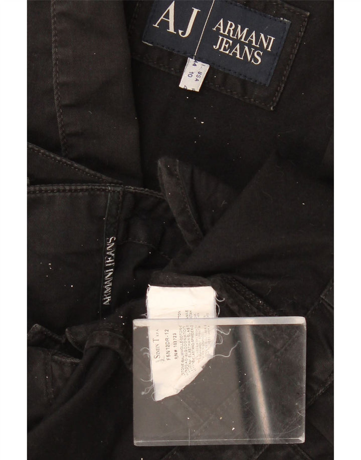 Jachetă Blazer Crop 3 Buttons pentru Damă Armani Jeans IT 44 Bumbac Negru Mediu