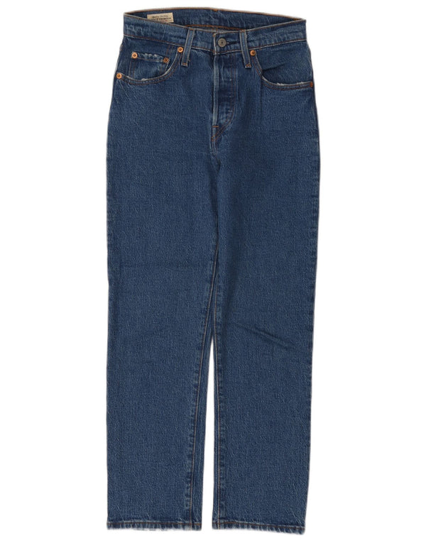 Levi's Womens 501 Straight Jeans W25 L26 Blue Cotton