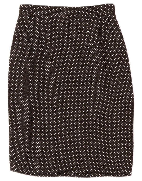 Fusta creion vintage pentru femei IT 44 Medium W28 Acetat cu pete negre