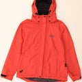 JACK WOLFSKIN Womens Hooded Rain Jacket UK 12 Medium Red Polyester Vintage Jack Wolfskin and Second-Hand Jack Wolfskin from Messina Hembry 