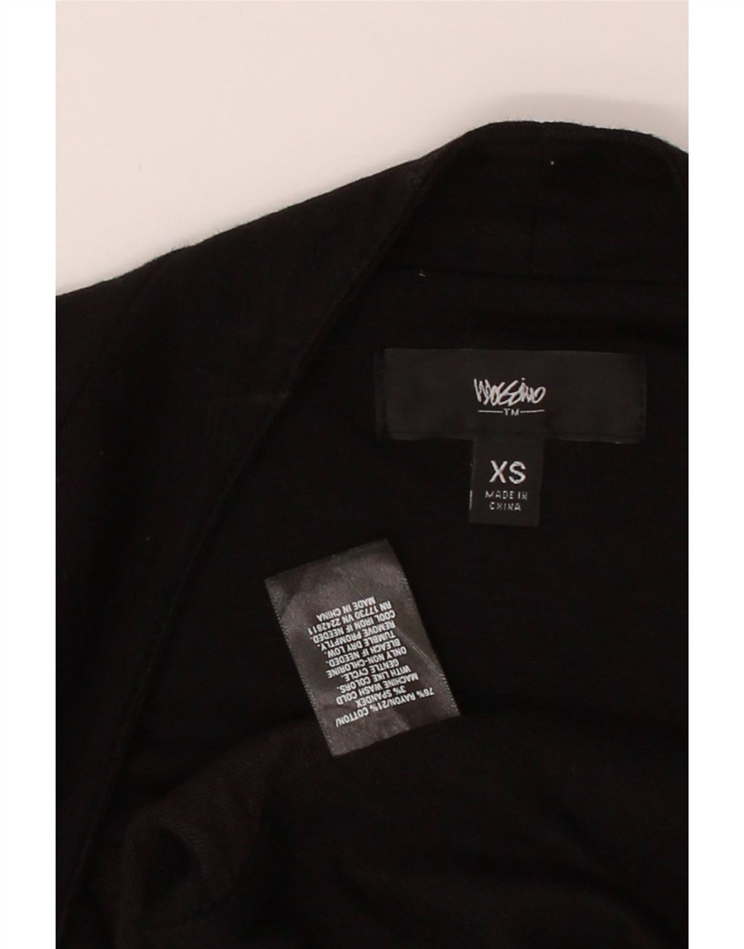 MOSSIMO Womens Open Blazer Jacket UK 6 XS Black Rayon Vintage Mossimo and Second-Hand Mossimo from Messina Hembry 