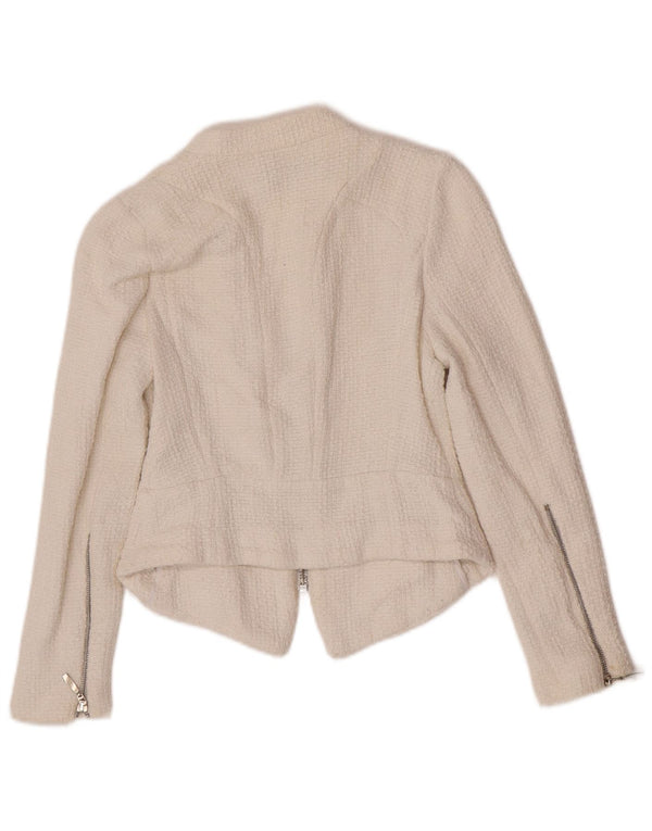 Jachetă Blazer pentru Damă Zara UK 8 Mic Bumbac Alb