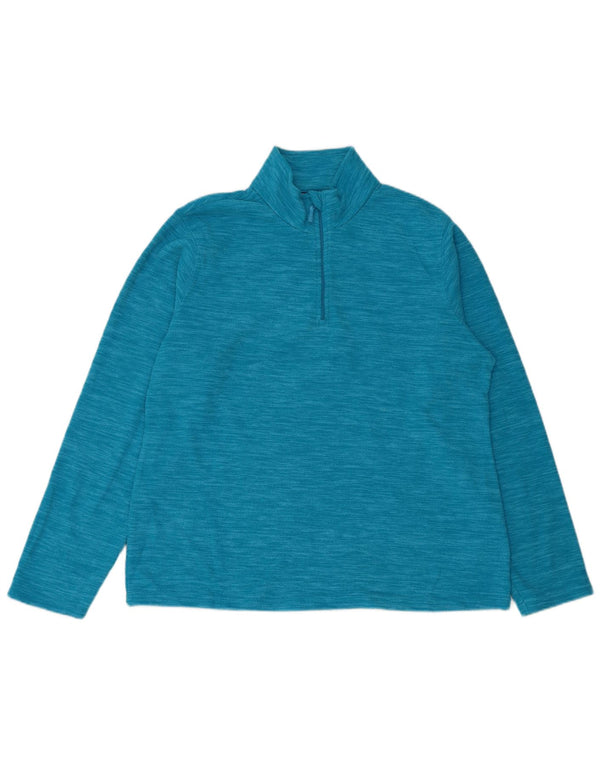 Pulover din lână pentru femei Mountain Warehouse, cu fermoar și gât, UK 18 XL, poliester albastru