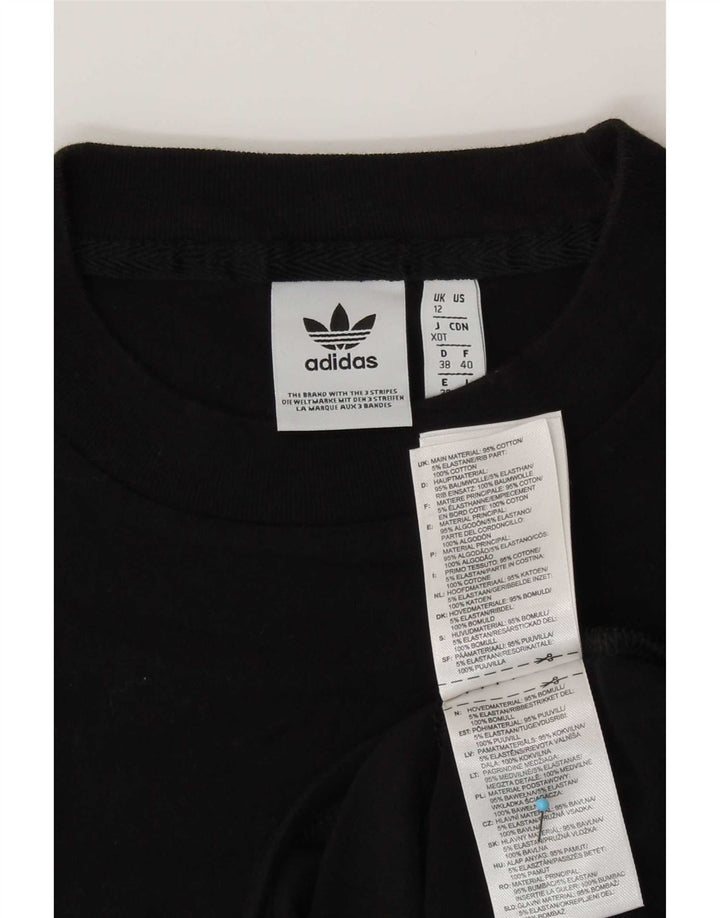Vesta grafică pentru femei Adidas UK 12, bumbac mediu negru