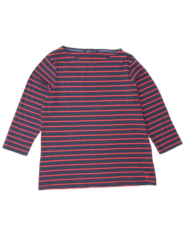 Crew Clothing Top femei 3/4 mâneci UK 16 mare bumbac cu dungi roșii