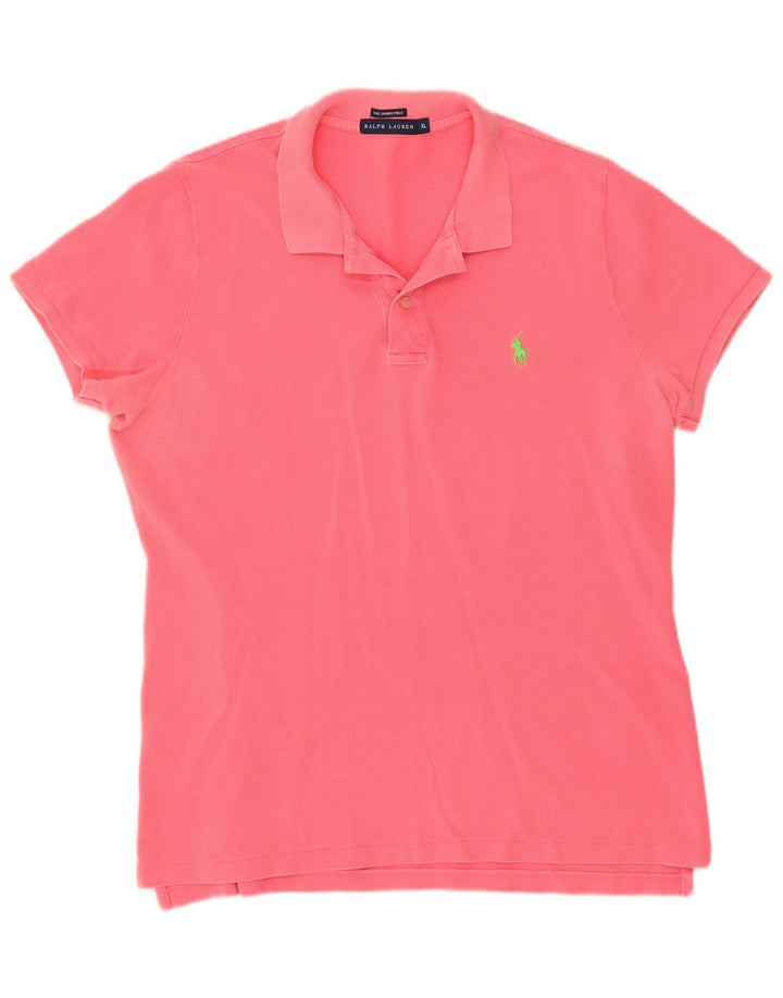 Tricou polo RALPH LAUREN pentru femei, UK 18 XL, bumbac roz