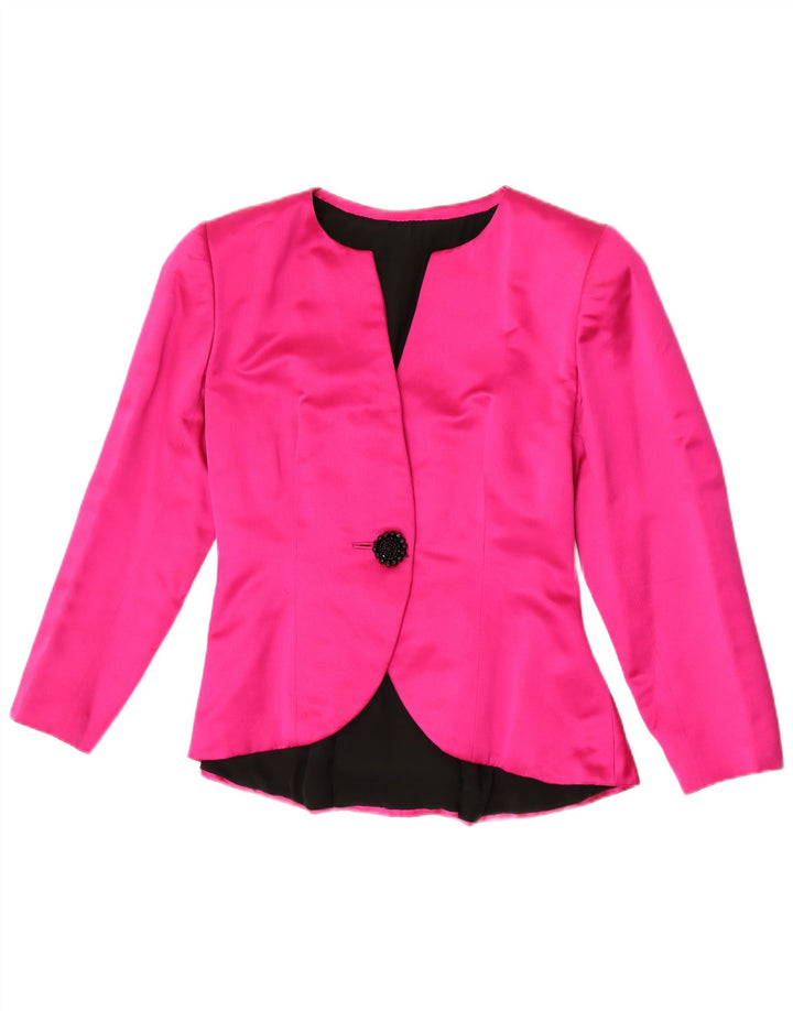 Blazer Vintage pentru femei cu 1 nasture, UK 10, roz mic