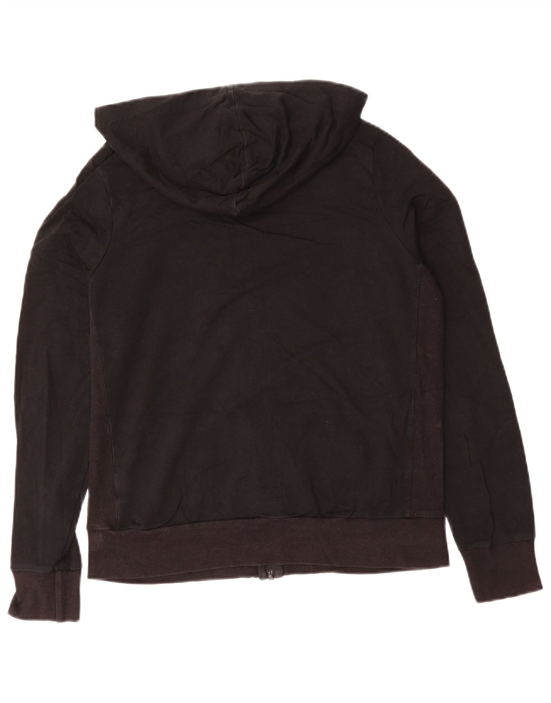 MARKS & SPENCER Pulover cu capota cu fermoar pentru femei UK 14 Bumbac negru mare