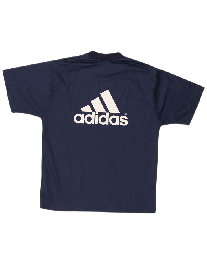 Tricou grafic pentru bărbați Adidas Top mic, poliester bleumarin