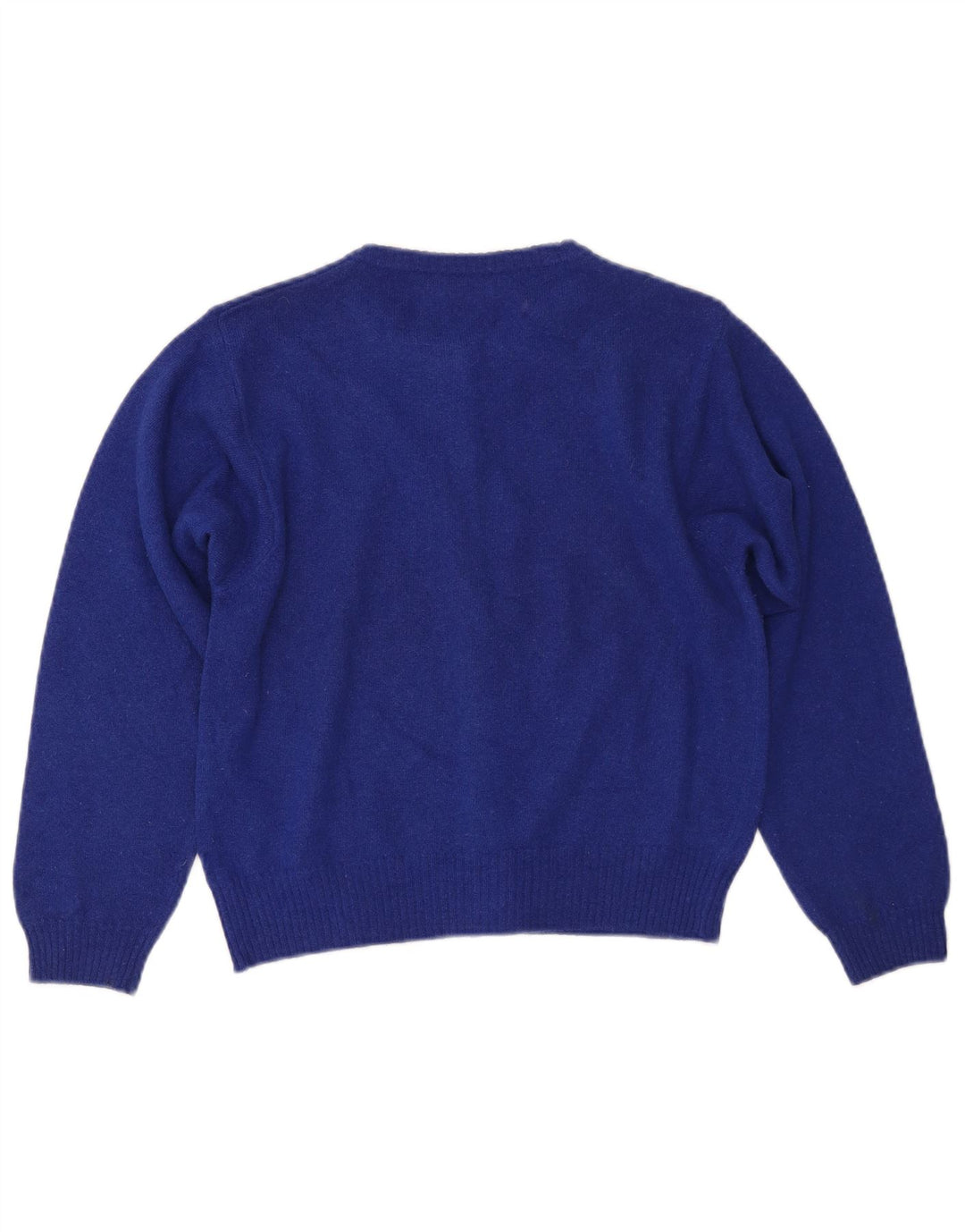 Pulover cardigan crop pentru femei BENETTON UK 14 Lână mare albastră