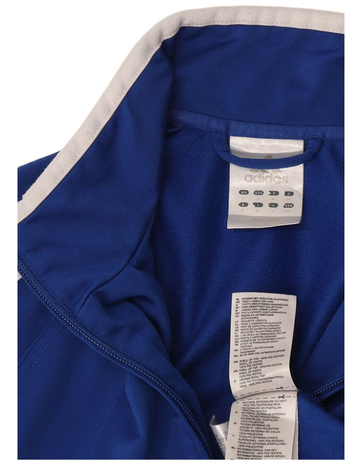 Jachetă de trening pentru bărbați Adidas, albastru mediu, poliester bloc de culoare