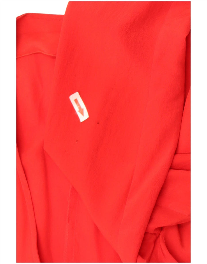 Jachetă vintage pentru femei cu 2 nasturi IT 46 Mătase mare roșie