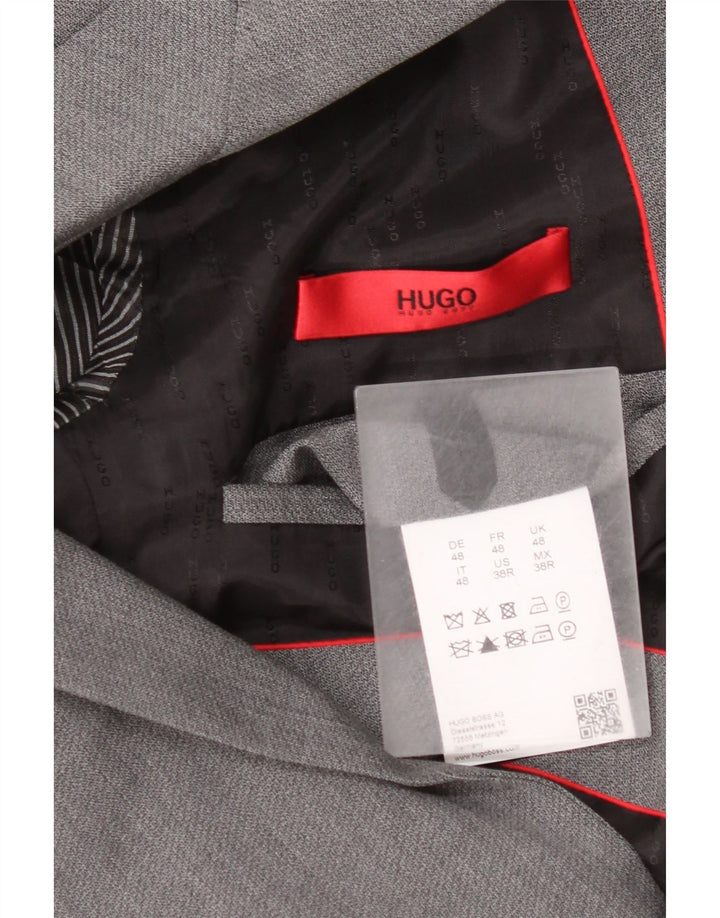 Blazer pentru bărbați Hugo Boss cu 2 nasturi EU 48 Lână virgină gri mediu