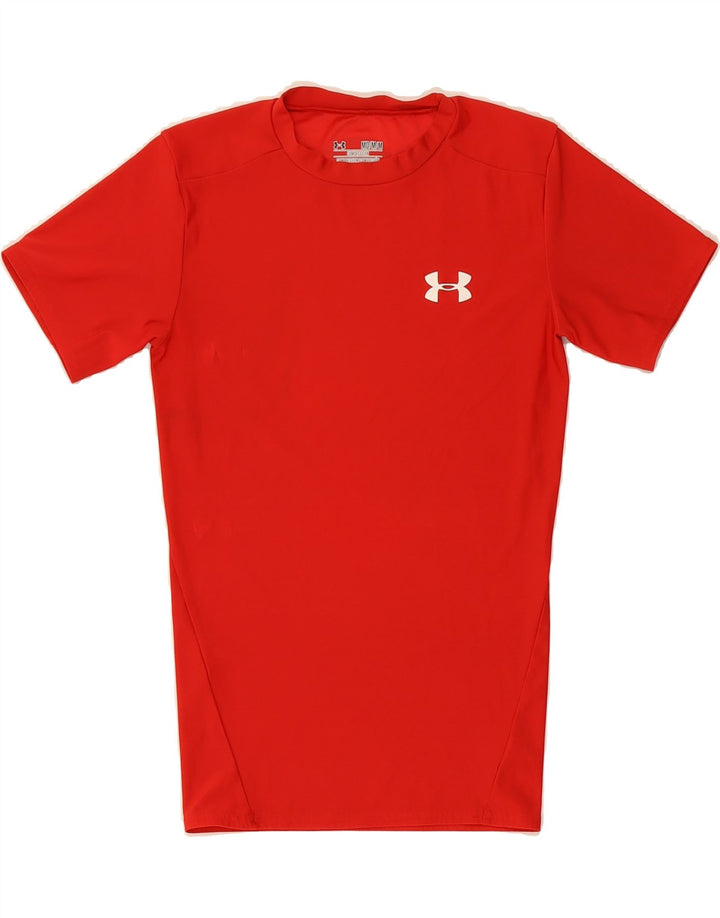 UNDER ARMOUR Womens Heat Gear T-Shirt Top UK 12 Medium Red Polyester Vintage Under Armour and Second-Hand Under Armour from Messina Hembry 