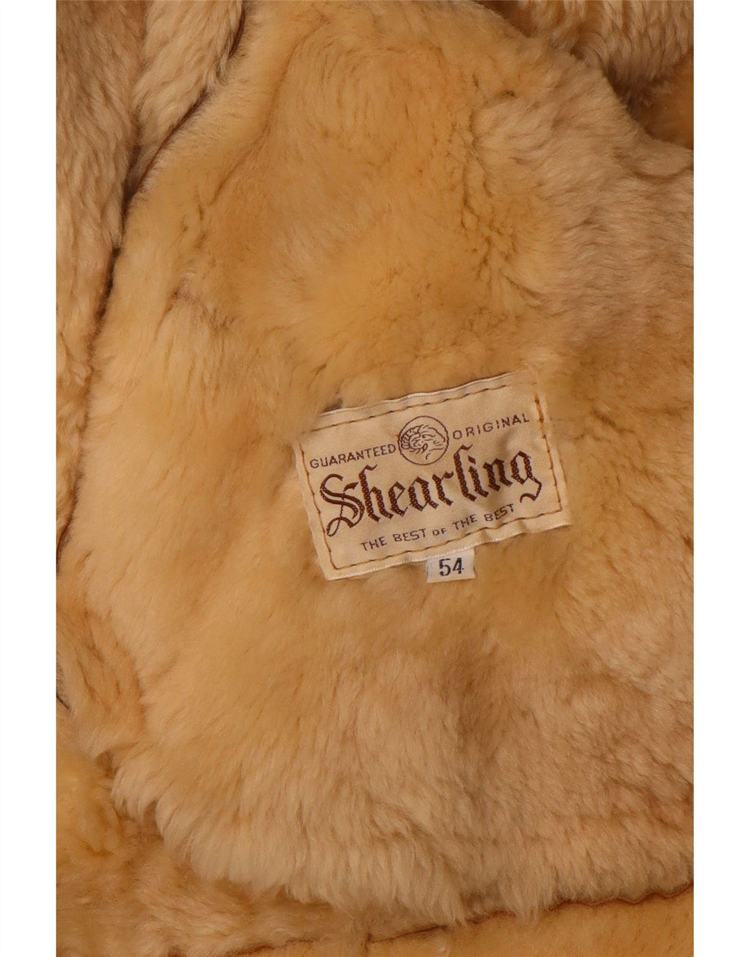 Jachetă vintage pentru bărbați din shearling IT 54 2XL maro din shearling
