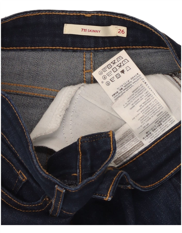 Blugi skinny 711 pentru femei LEVI'S L26 L27 bumbac bleumarin