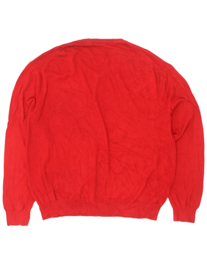 Pulover cu decolteu în V Chaps pentru bărbați, bumbac roșu 2XL