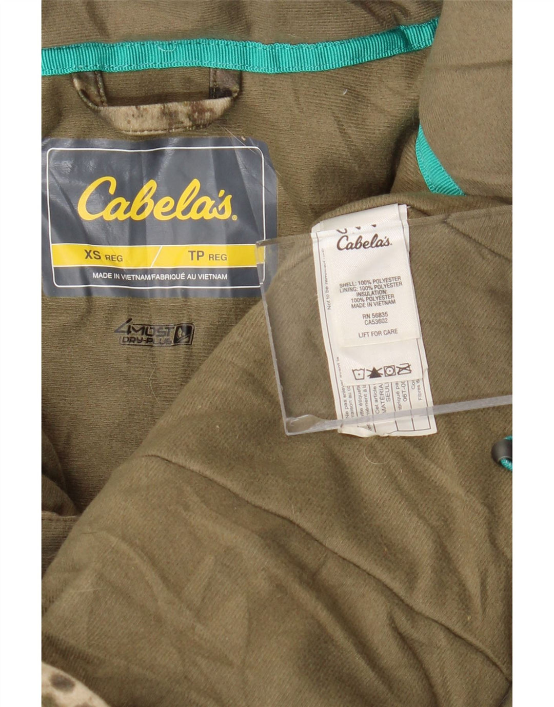 CABELA'S Jachetă de vânt supradimensionată pentru femei UK 6 XS Camuflaj kaki