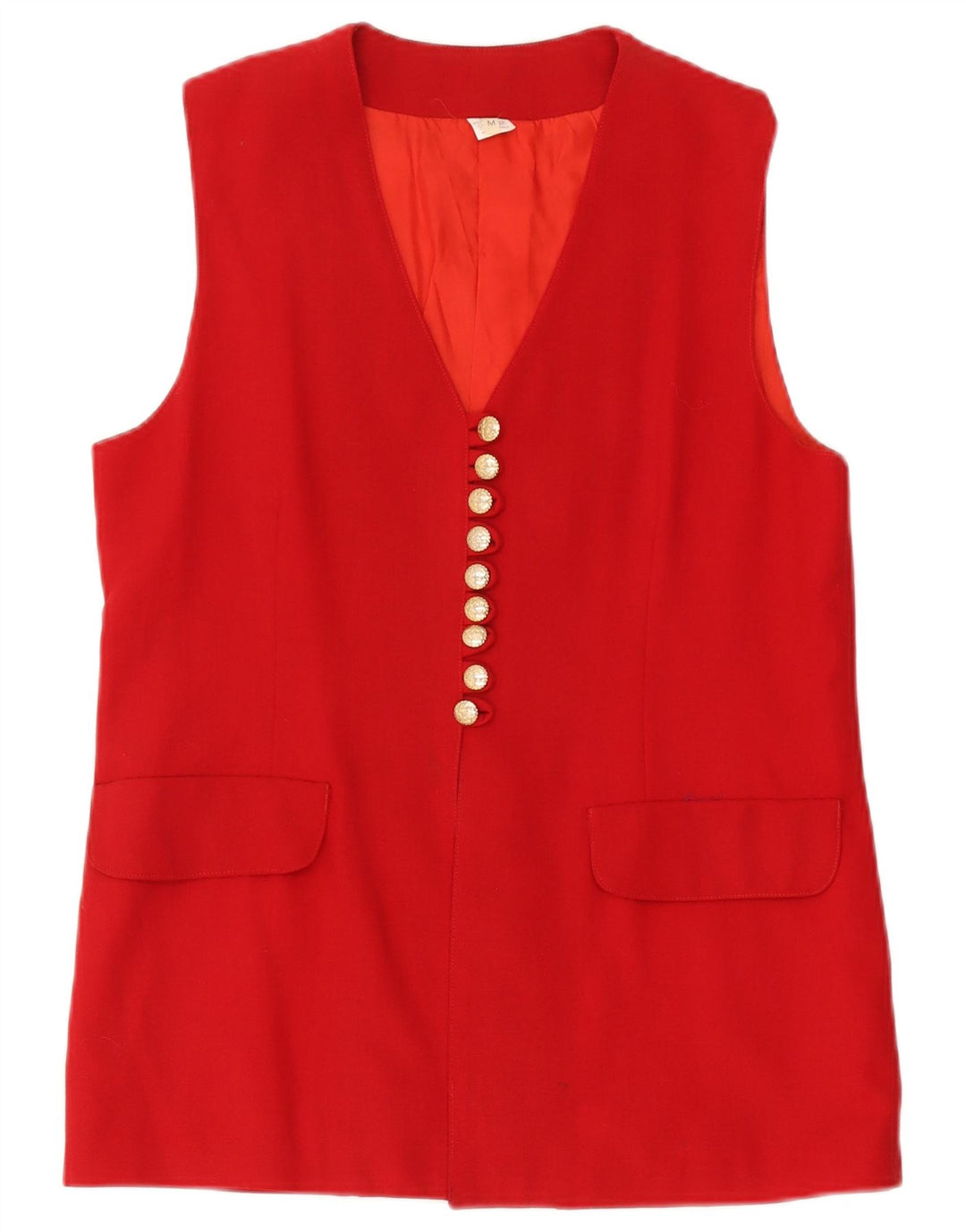 Gilet Vintage pentru femei UK 14 Medium Red Wool