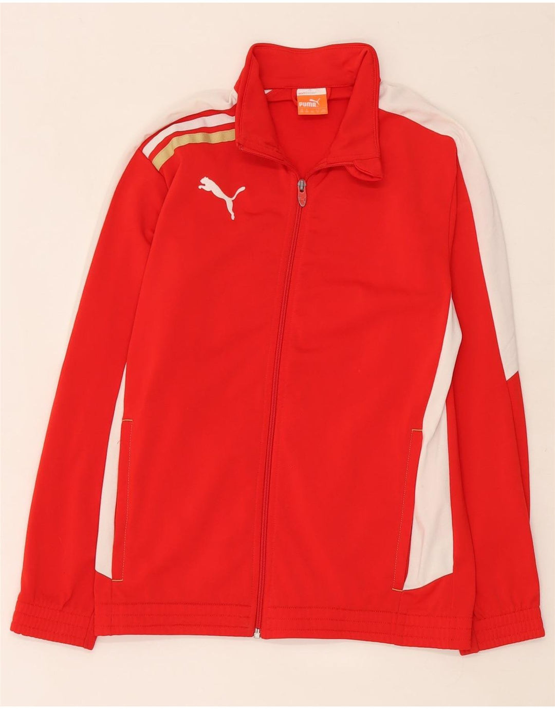 Jachetă de trening cu grafic Puma pentru băieți 13-14 ani, roșu, color block