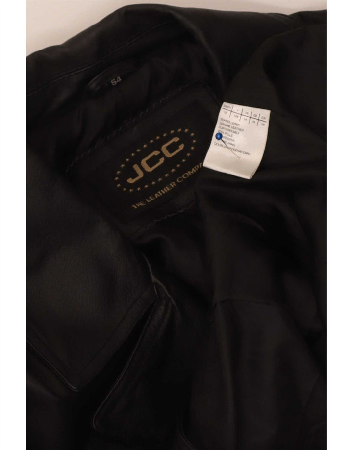 Jachetă din piele dublu pentru bărbați JCC UK 44 2XL Negru