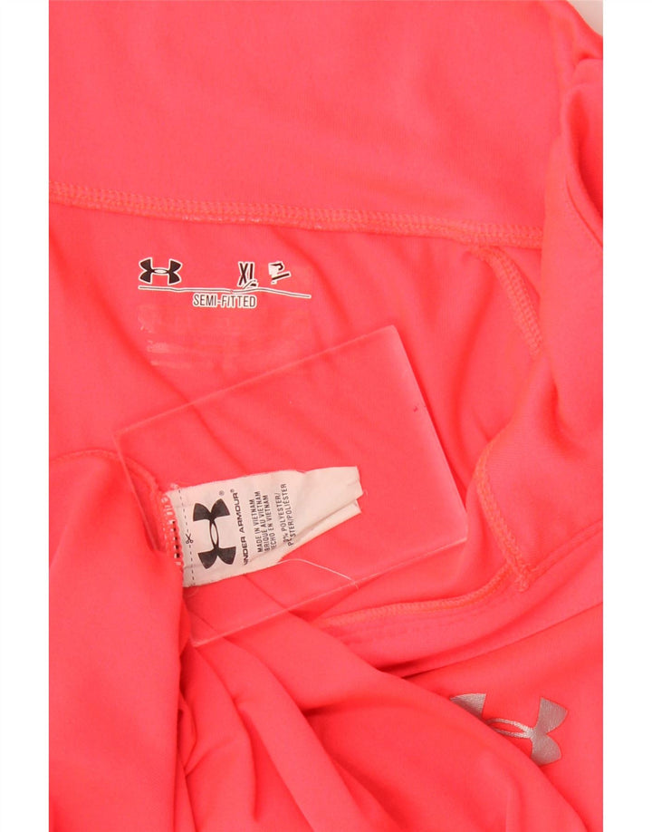 Top de trening Under Armour pentru femei, cu fermoar și gât, poliester roz UK 18 XL