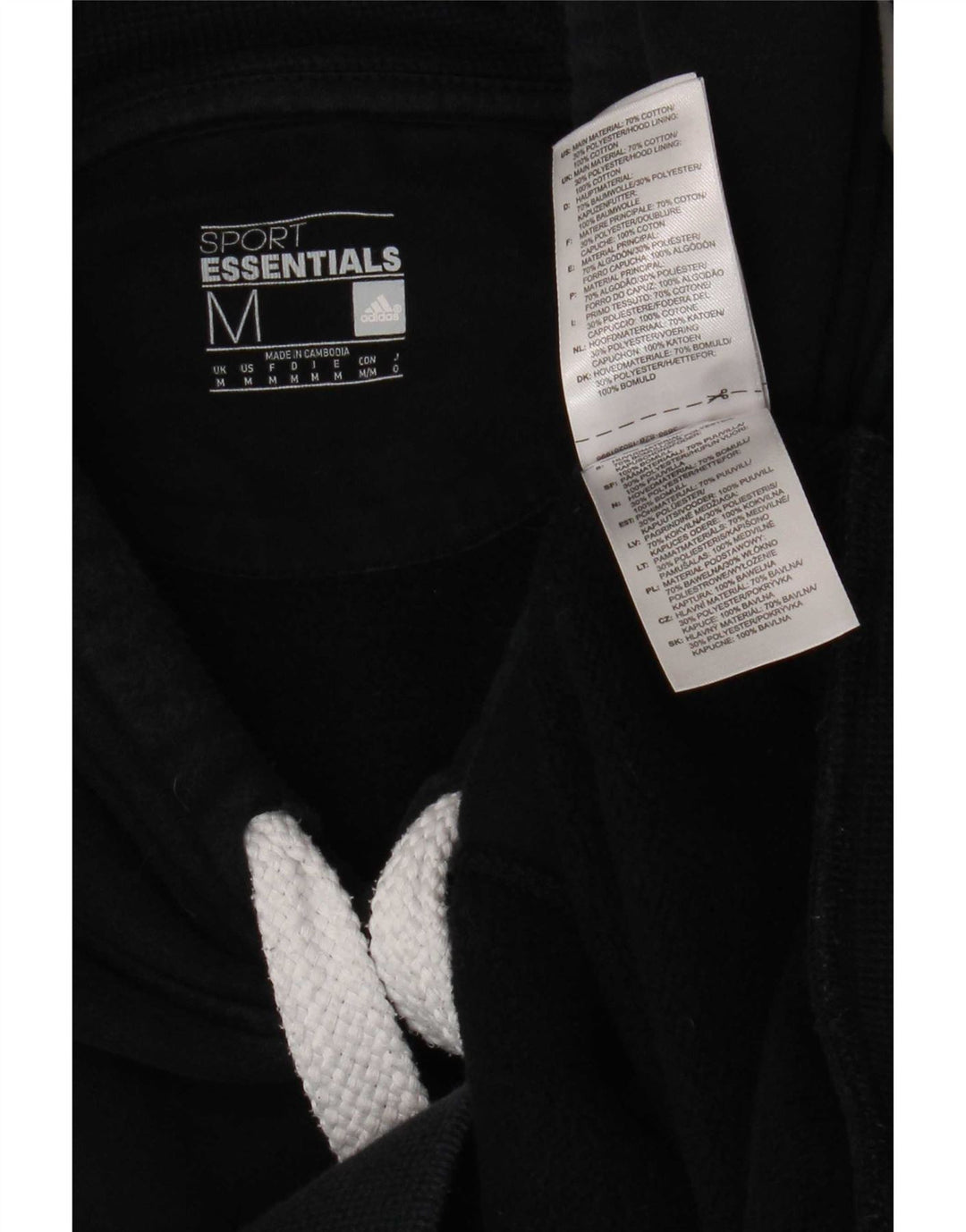 Pulover cu glugă cu grafic pentru bărbați Adidas, bumbac mediu negru