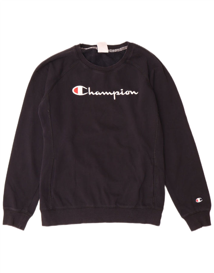 Pulover cu grafic pentru femei CHAMPION UK 14 Bumbac mediu negru