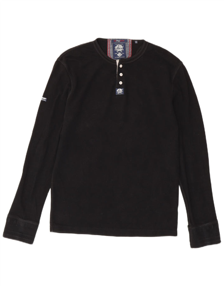 SUPERDRY pentru bărbați Heritage Top cu mânecă lungă XL, bumbac negru