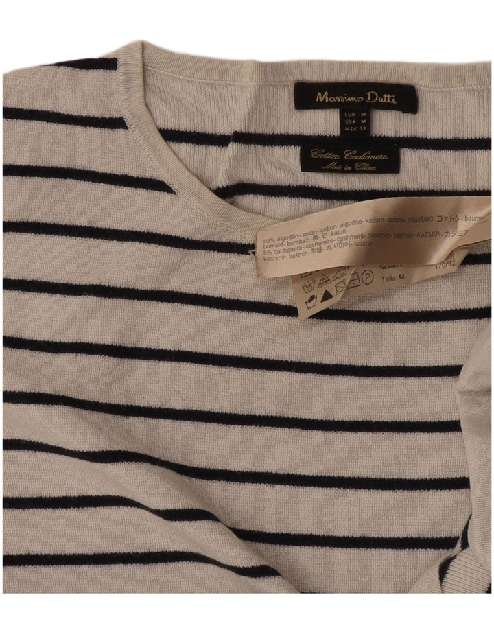 MASSIMO DUTTI Pulover pentru damă cu gât barcă UK 14 Medium Off White