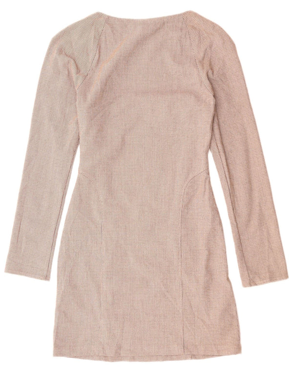 Rochie teacă cu mânecă lungă ZARA pentru femei UK 6 XS Poliester cu carouri roșii