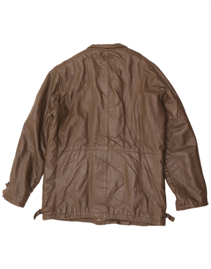 Geacă de piele vintage pentru bărbați IT 54 2XL maro