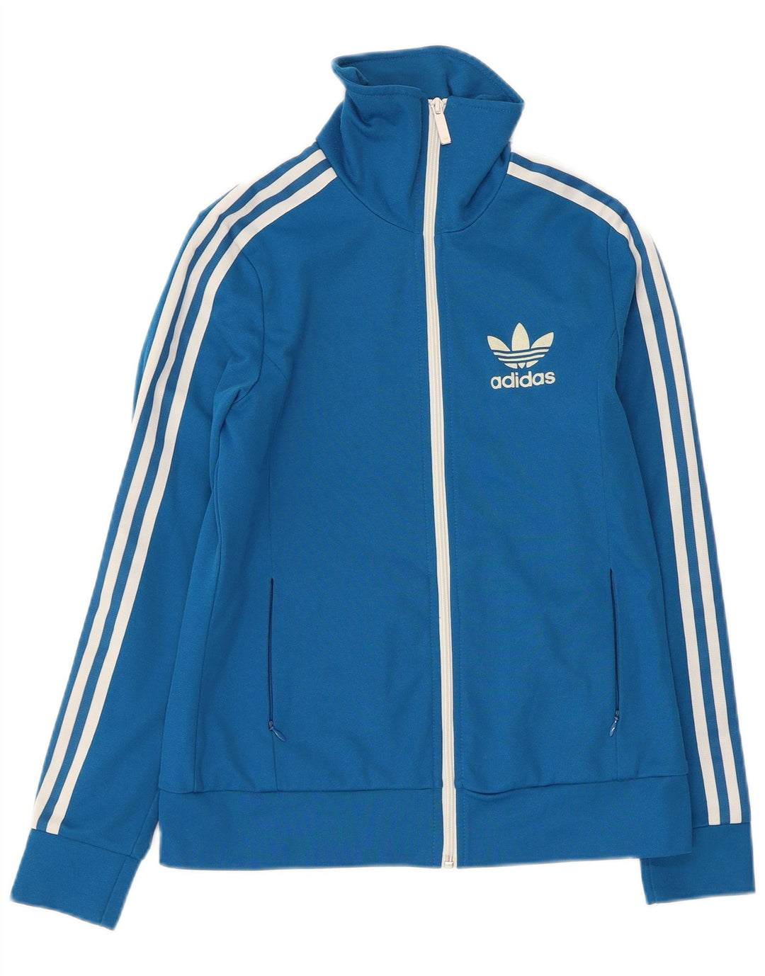 Jachetă de trening pentru femei ADIDAS EU 38, bumbac albastru mediu