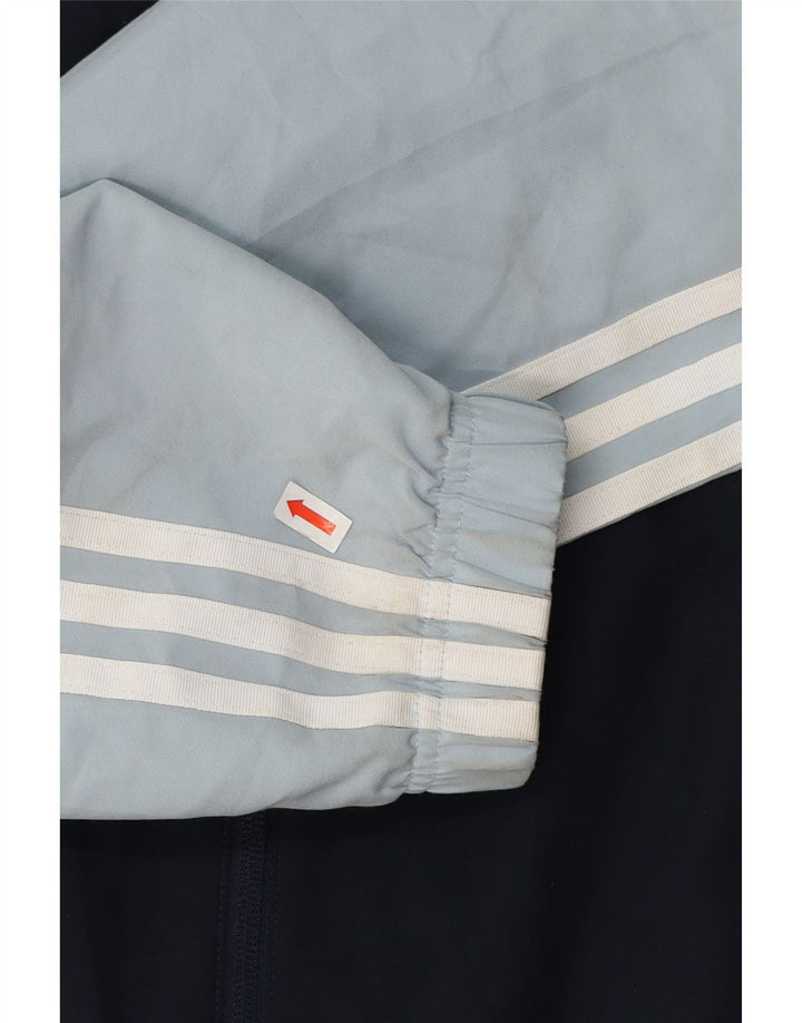 Jachetă de trening pentru bărbați Adidas, albastru mediu, poliester bloc de culoare