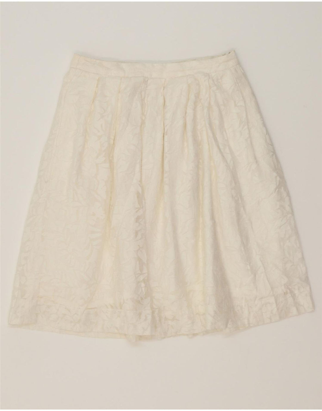 J. CREW Womens A-Line Skirt US 2 XS W30  White Floral Polyester Vintage J. Crew and Second-Hand J. Crew from Messina Hembry 