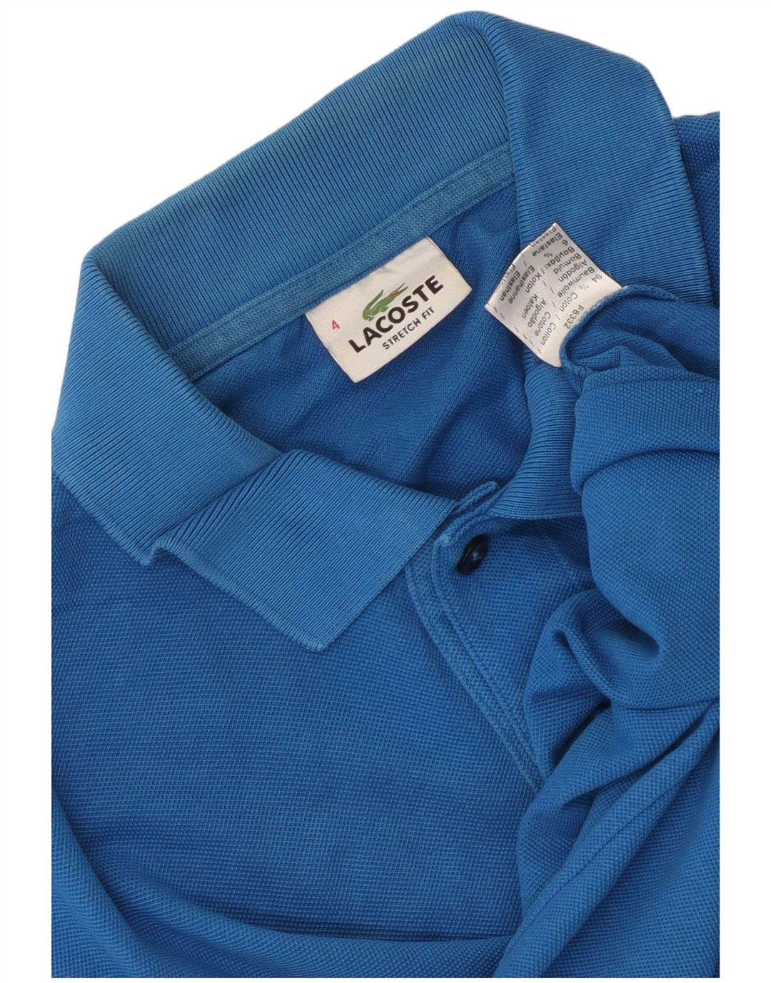 Tricou polo Lacoste pentru bărbați, mărimea 4, bumbac albastru mediu