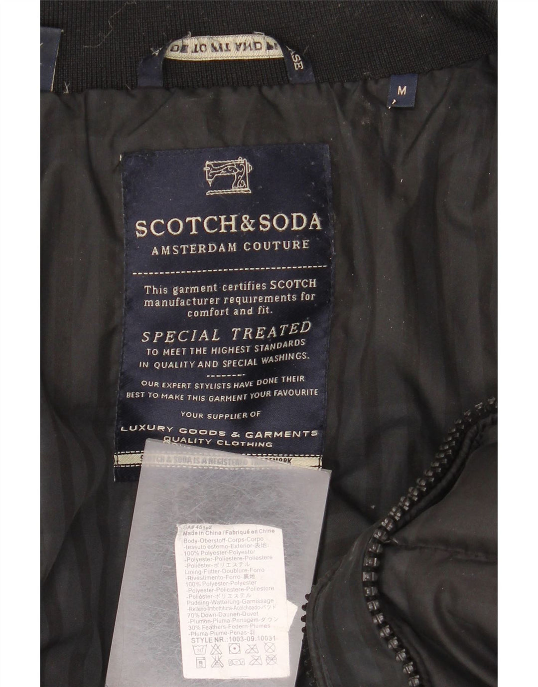 Jachetă căptușită pentru bărbați Scotch & Soda Amsterdam Couture UK 38 Medium Black Check