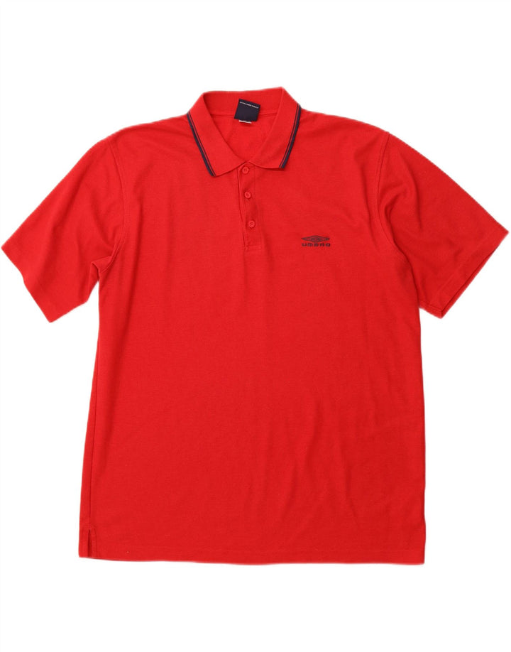 UMBRO Mens Polo Shirt Large Red Polyester