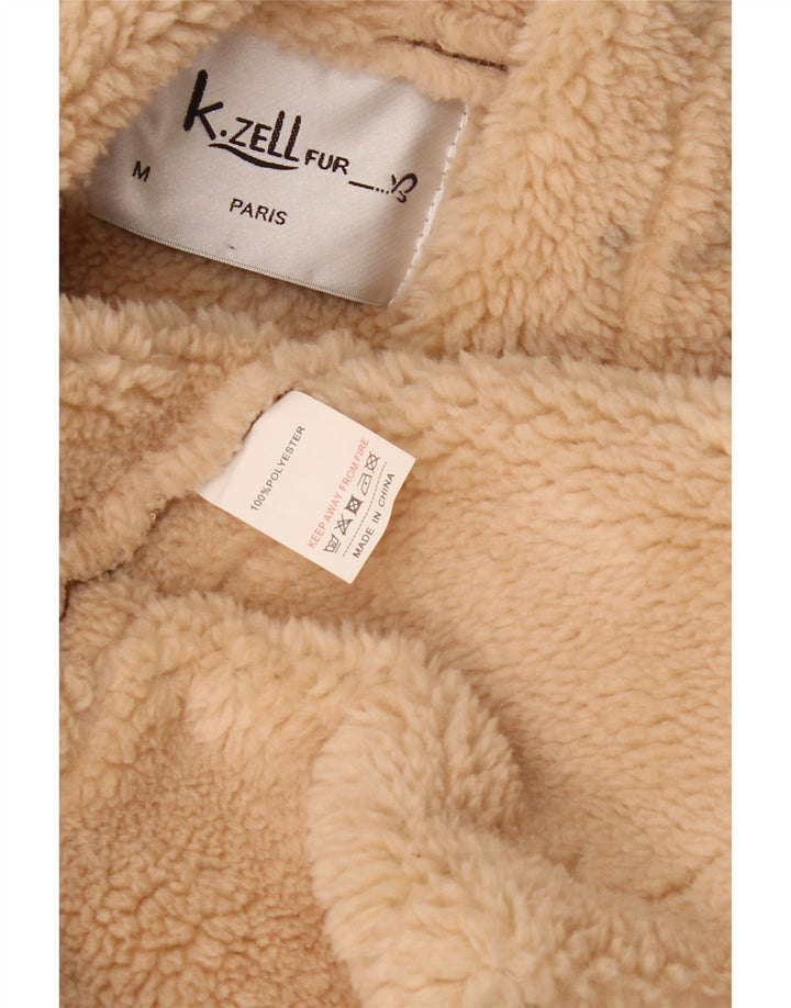 K. ZELL Pardesiu Sherpa pentru damă, cu ajustare largi, UK 14, maro mediu, geometric