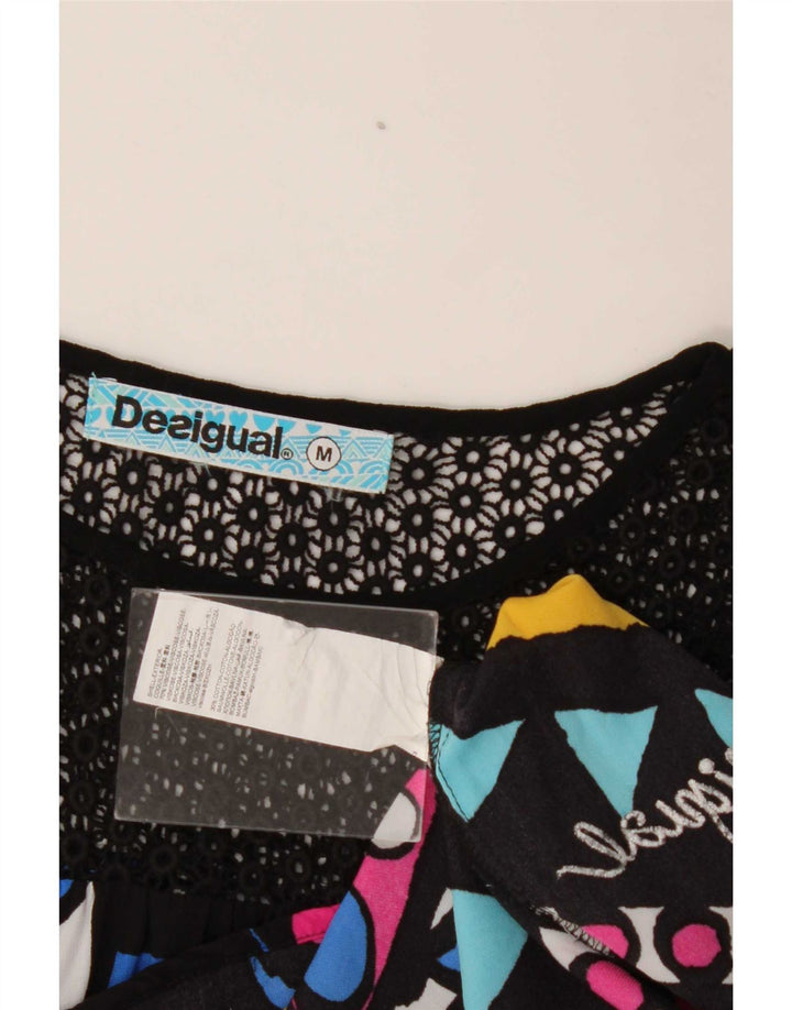 Top cu tunică grafică Desigual pentru femei UK 14 Medium Multicolor Geometric