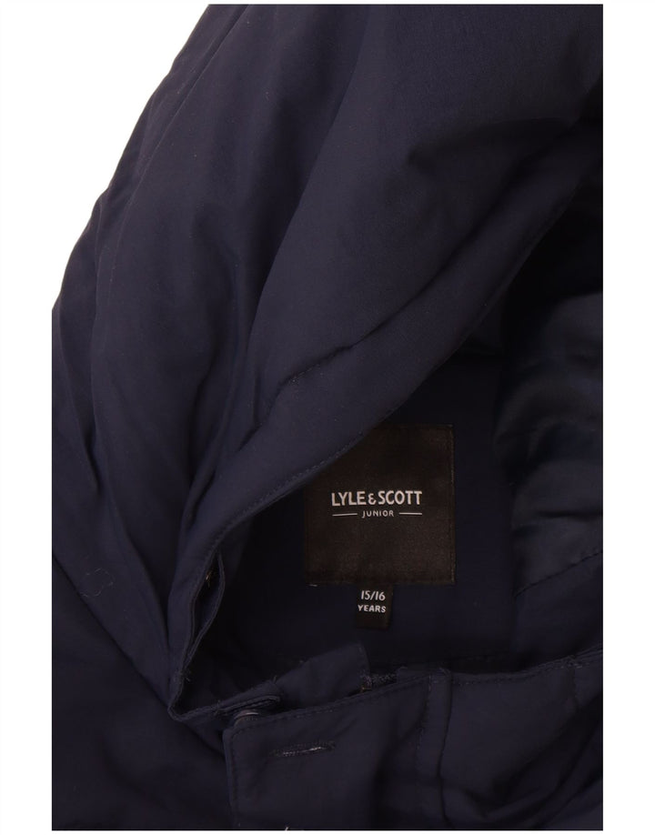 Jachetă căptușită cu glugă Lyle & Scott pentru băieți 15-16 ani poliamidă bleumarin