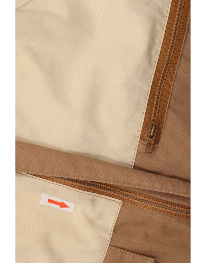 Jachetă de vânt cu glugă vintage pentru bărbați IT 46 Small Beige Colorblock