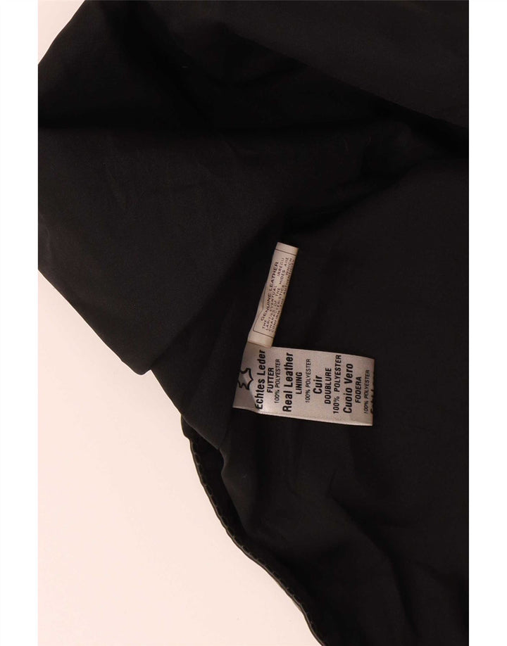 Vestă din piele vintage pentru bărbați, neagră medie