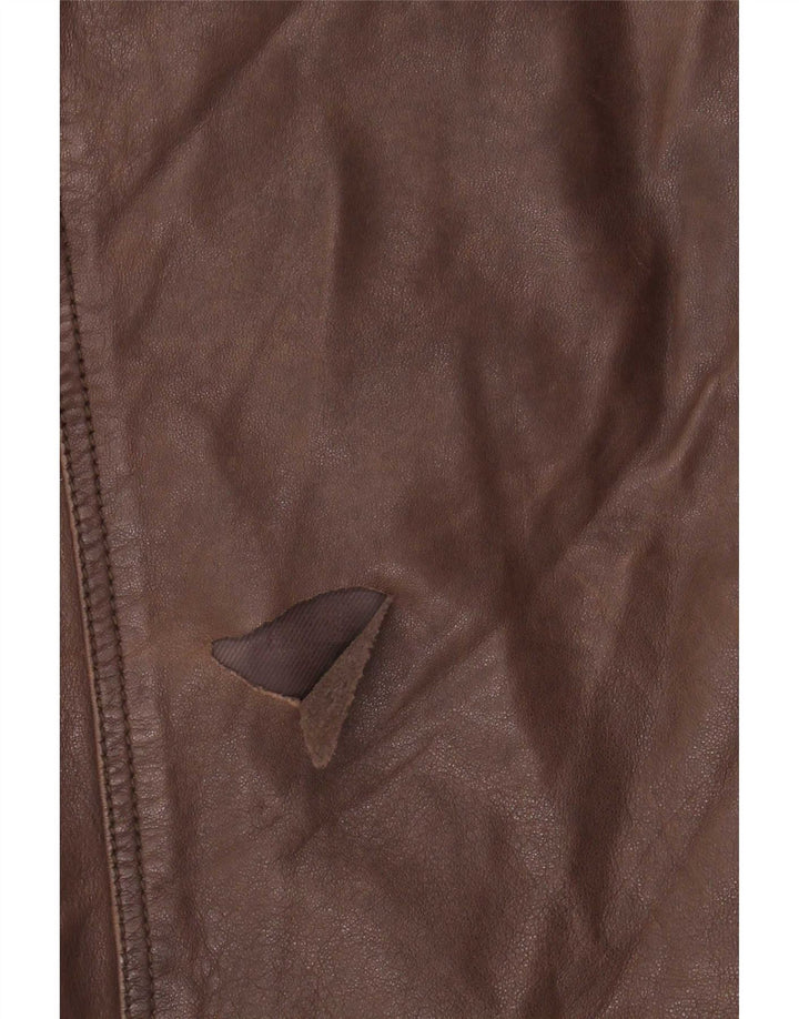 Jachetă de piele vintage pentru bărbați UK 40 mare maro