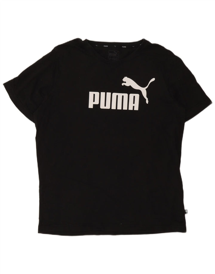 Tricou grafic PUMA pentru bărbați Top mare din bumbac negru