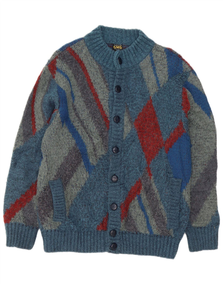 Pulover cardigan pentru bărbați Maglificio IT 48 Medium Blue Geometric Acrilic