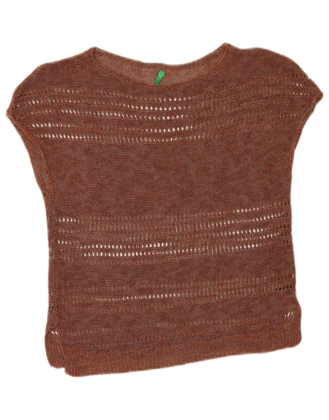 Bluză Benetton pentru femei Crop Knit Top UK 12 Maro Mediu