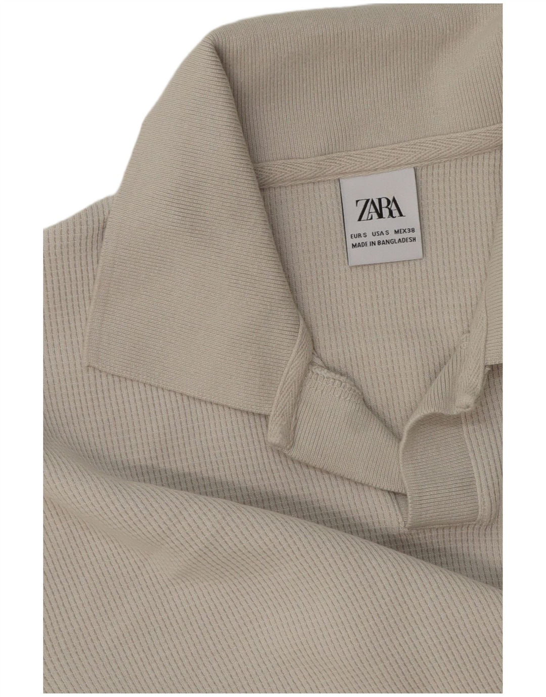 Pulover ZARA pentru bărbați, cu gât polo, din bumbac mic, gri