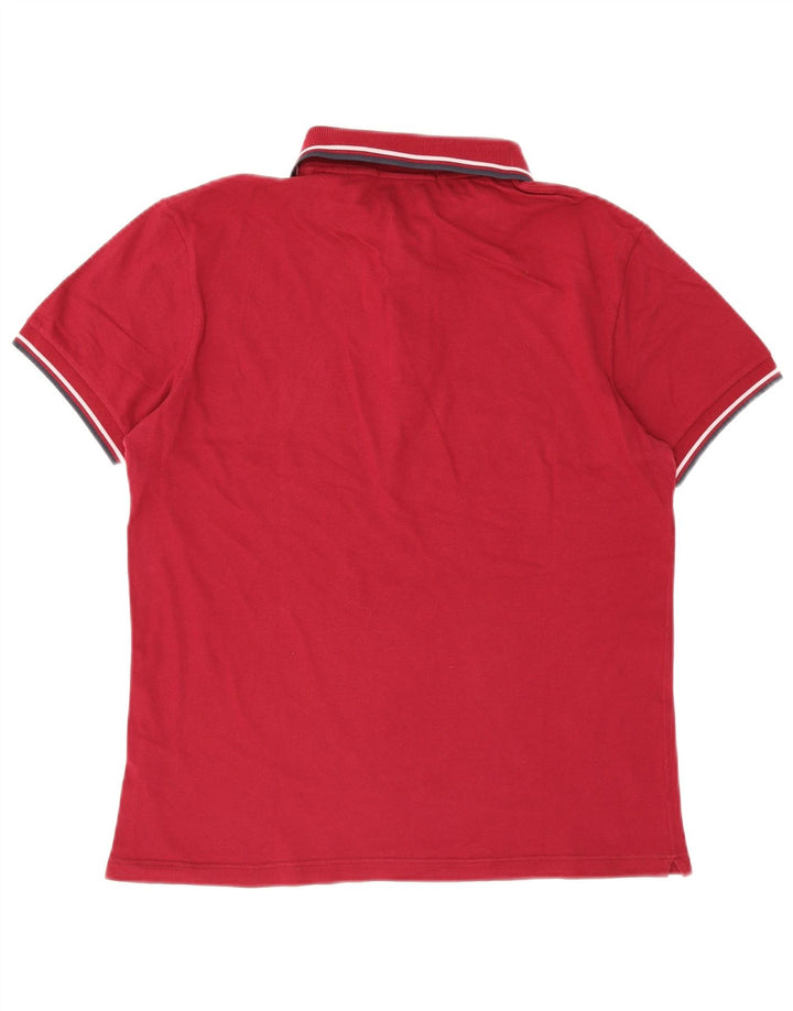 Cămașă polo Fred Perry pentru bărbați, bumbac cu dungi Burgundy mediu